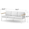 Pablo Aluminum and Acacia Wood Outdoor Sofa 