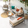 Savannah Aluminum and Acacia Wood Outdoor Loveseat 