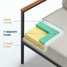 Savannah Aluminum and Acacia Wood Outdoor Sofa with Cushions 