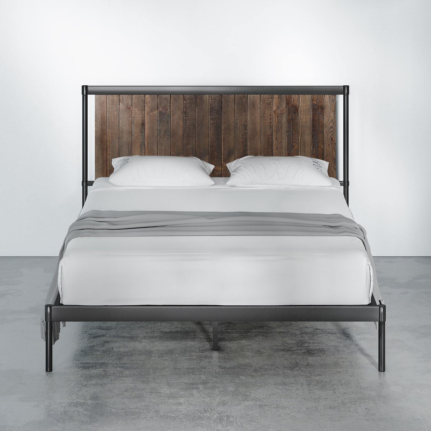 Zius Frame Wesley Metal and Wood Platform Bed Frame – Zinus